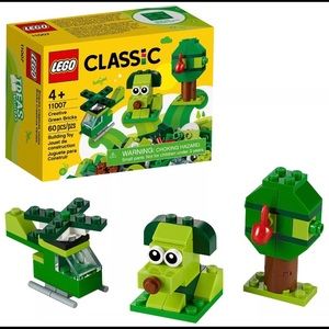 Lego Classic Creative Green Bricks 60pc Set 11007 New In Box Factory Sealed